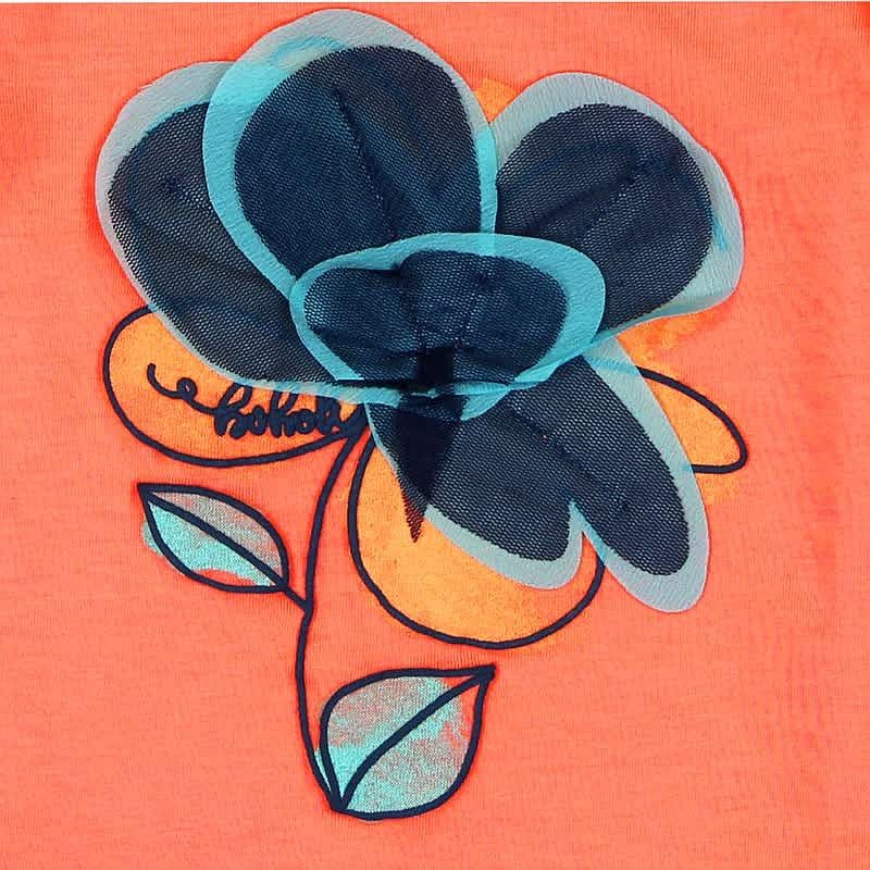 Boboli 215031-5062 Bluzka dziewczęca z aplikacją kolor pomarańcz -  - #tag1# - #tag2# - #tag3# - #tag4#