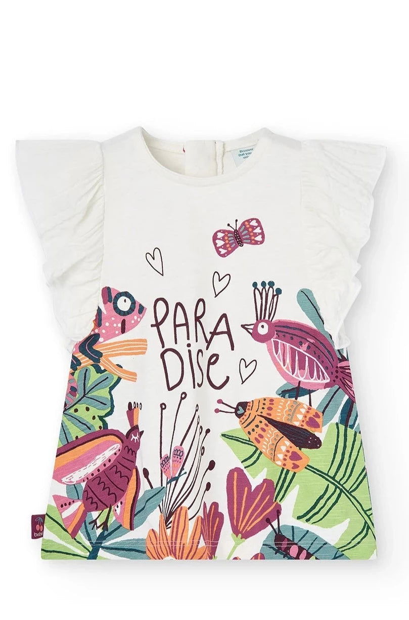 Boboli 226033-1111 Sukienka bawełniana dziewczynka kolor krem -  - #tag1# - #tag2# - #tag3# - #tag4#