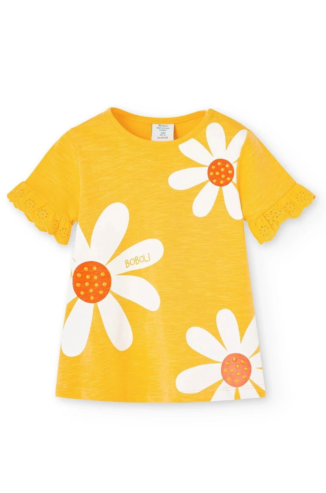 Boboli 236089-1146 Sukienka bawełniana dziewczynka kolor limonka -  - #tag1# - #tag2# - #tag3# - #tag4#