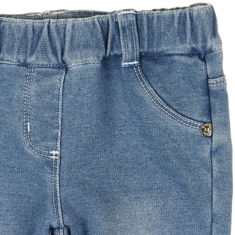 Boboli 295006-BLEACH Spodnie dla dziewczynki bawełniane z kieszonkami kolor niebieski -  - #tag1# - #tag2# - #tag3# - #tag4#