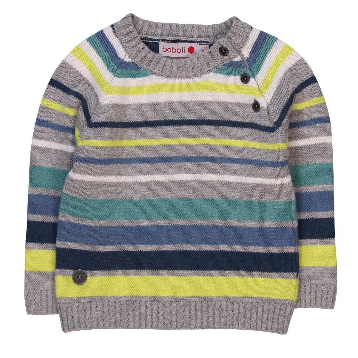 Boboli 304096_8034 sweter pasy kolor szary -  - #tag1# - #tag2# - #tag3# - #tag4#