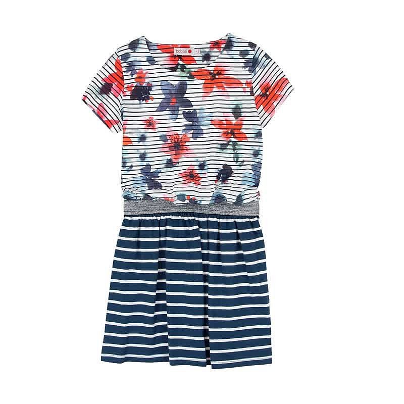 Boboli 445137-9748 Sukienka dziewczęca w paski kolor granat -  - #tag1# - #tag2# - #tag3# - #tag4#