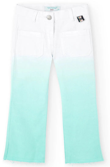 Boboli 446048-4451 Spodnie dzwony dziewczynka kolor jezioro -  - #tag1# - #tag2# - #tag3# - #tag4#