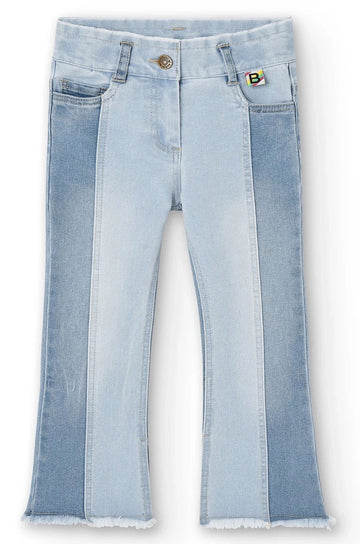 Boboli 456027-BLEACH Spodnie dzwony dziewczynka kolor niebieski -  - #tag1# - #tag2# - #tag3# - #tag4#