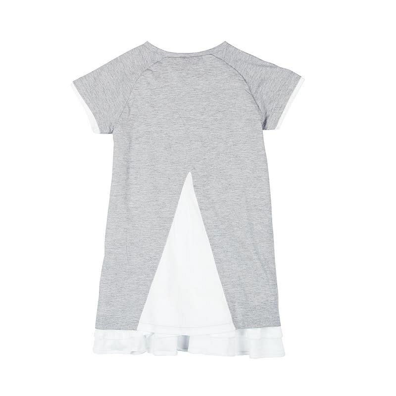 Boboli 465049-8018 Sukienka dla dziewczynki z dżetami i koronka kolor szary melanż -  - #tag1# - #tag2# - #tag3# - #tag4#