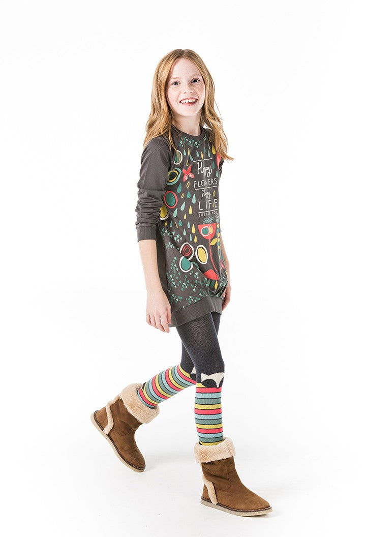 Boboli 476030-8076 sukieneczka dla dziewczynki kolor popiel -  - #tag1# - #tag2# - #tag3# - #tag4#