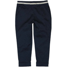 Boboli 725071-9757 Girls' stretch pants with polka dots, navy blue