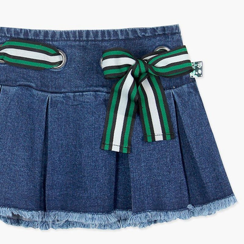 Boboli Spódnica jeansowa dla dziewczynki niebieska 417080-BLUE -  - #tag1# - #tag2# - #tag3# - #tag4#