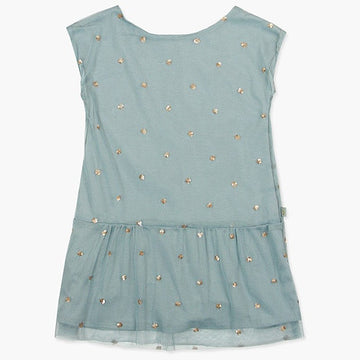 Boboli Tiulowa sukienka dla dziewczynki morska 727477-8102 -  - #tag1# - #tag2# - #tag3# - #tag4#