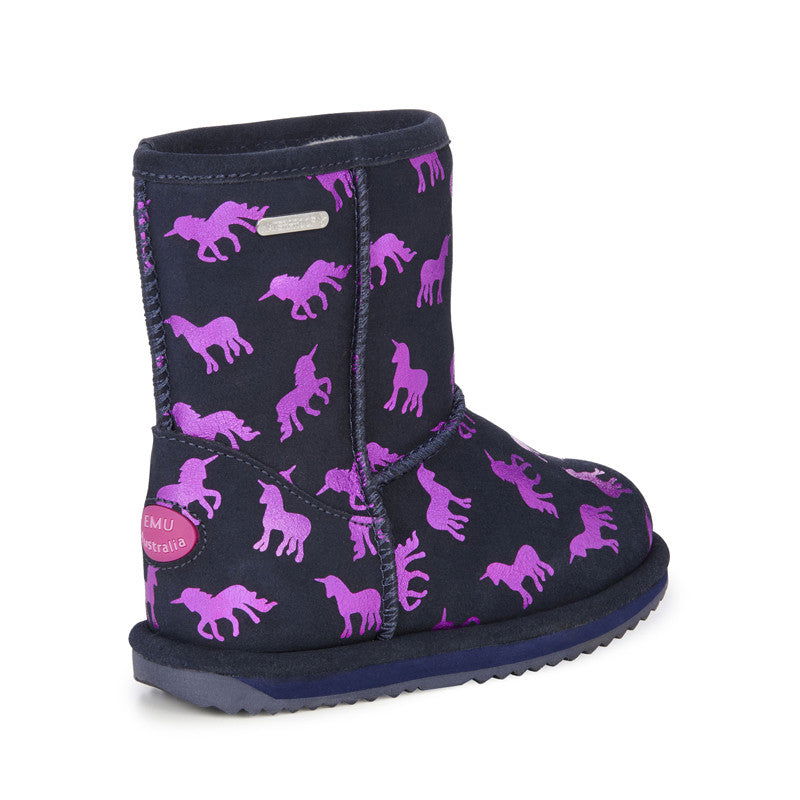 Botki EMU AUSTRALIA Rainbow Unicorn Brumby K12373-Midnight czarny -  - #tag1# - #tag2# - #tag3# - #tag4#