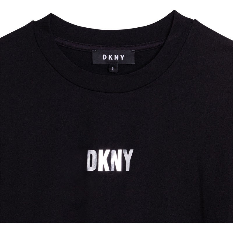 DKNY D32806-09B Sukienka z tiulem dziewczęca kolor czarny -  - #tag1# - #tag2# - #tag3# - #tag4#