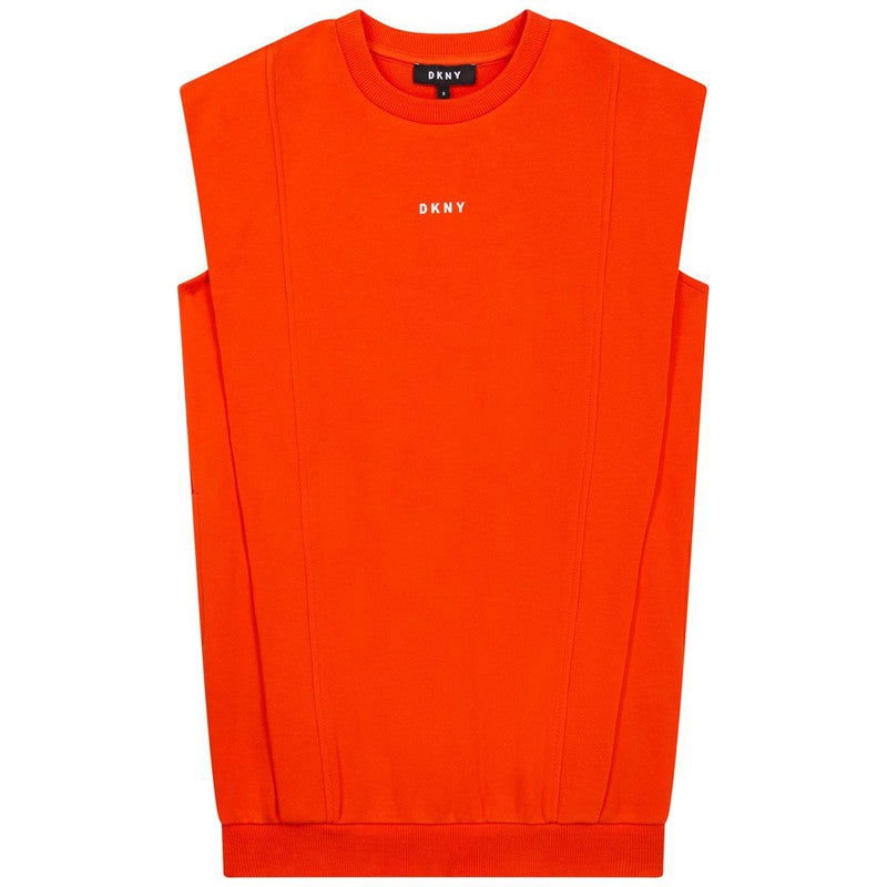 DKNY D32820-407 Sukienka bawełniana kolor pomarańcz -  - #tag1# - #tag2# - #tag3# - #tag4#