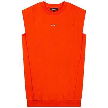 DKNY D32820-407 Sukienka bawełniana kolor pomarańcz -  - #tag1# - #tag2# - #tag3# - #tag4#