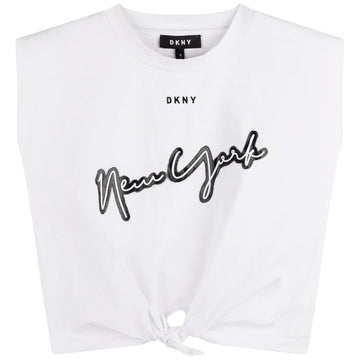 DKNY D35R94-10B Koszulka z wiązaniem dziewczęca kolor biały -  - #tag1# - #tag2# - #tag3# - #tag4#
