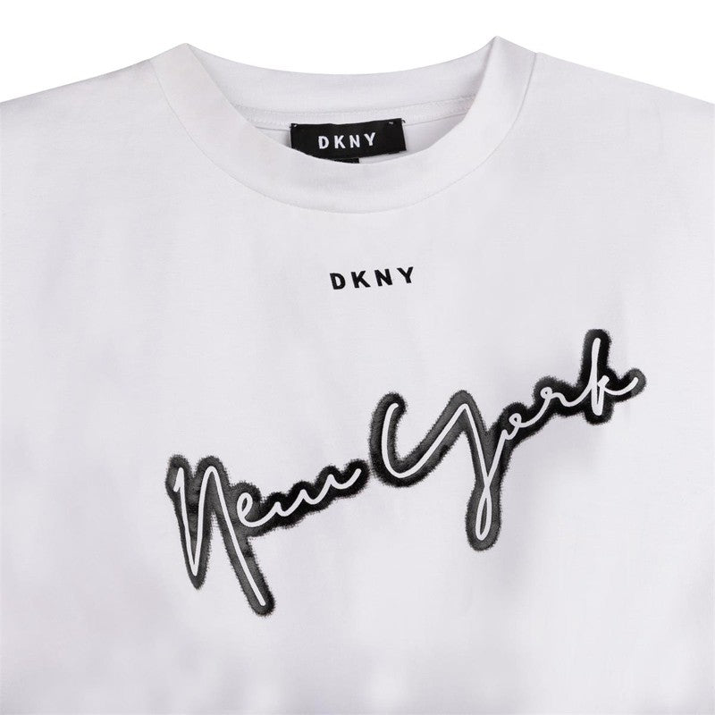 DKNY D35R94-10B Koszulka z wiązaniem dziewczęca kolor biały -  - #tag1# - #tag2# - #tag3# - #tag4#