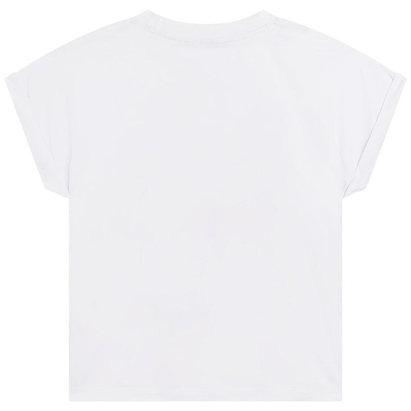 DKNY D35S03-N09 Koszulka z krótkim rękawem dziewczęca kolor biały/fiolet -  - #tag1# - #tag2# - #tag3# - #tag4#