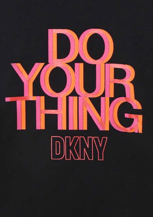 DKNY D35S88-09B Bluzka dziewczynka kolor czarny -  - #tag1# - #tag2# - #tag3# - #tag4#