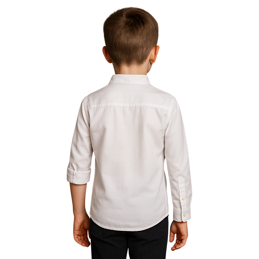 Boy's formal shirt with a stand-up collar, white, Breeze G456-13525