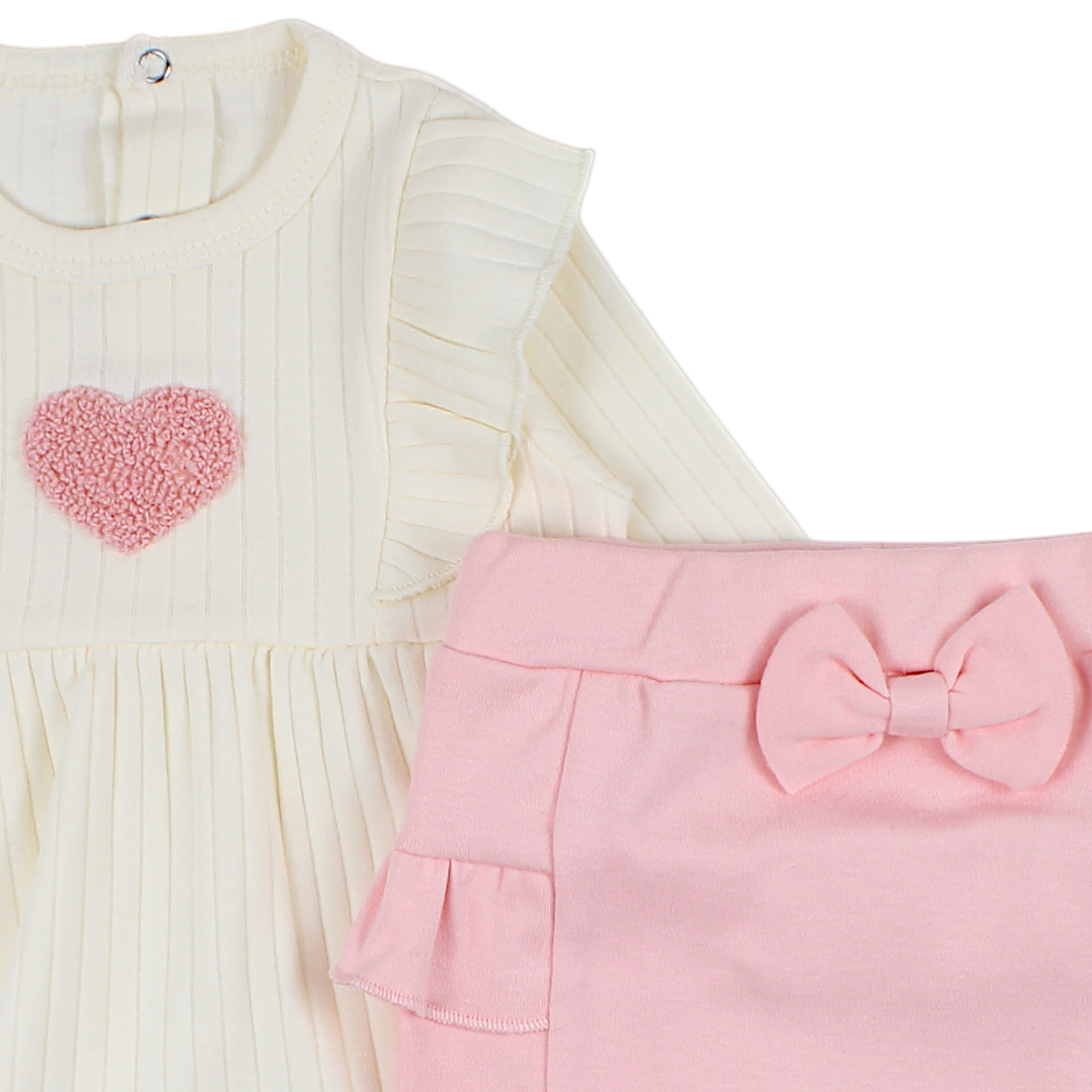 Girls' pink blouse and romper set Baby Can 146635-16525-40