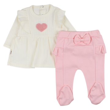 Girls' pink blouse and romper set Baby Can 146635-16525-40
