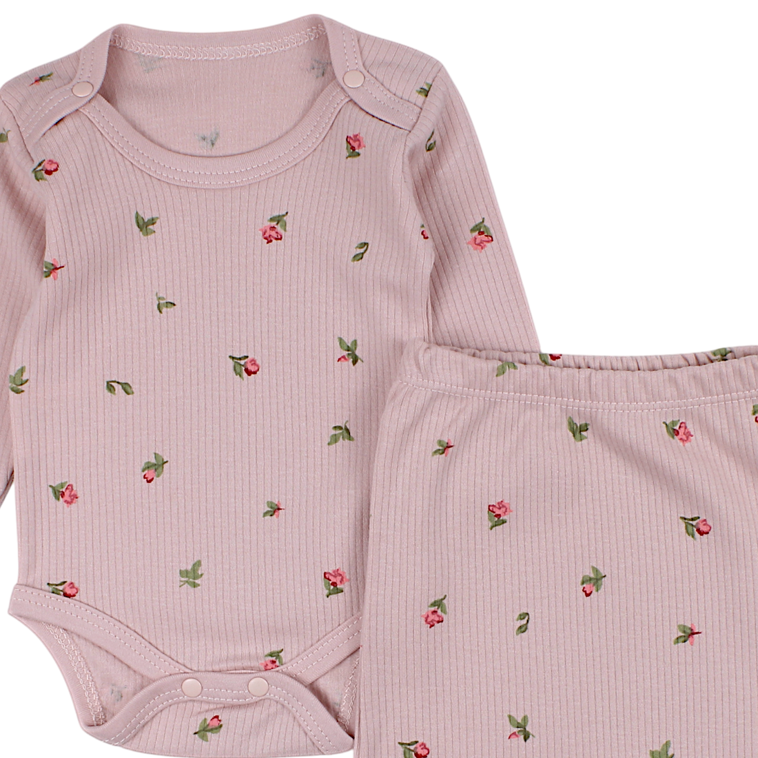 Girls' bodysuit and romper set, powder pink, Nayinom 1424-16525