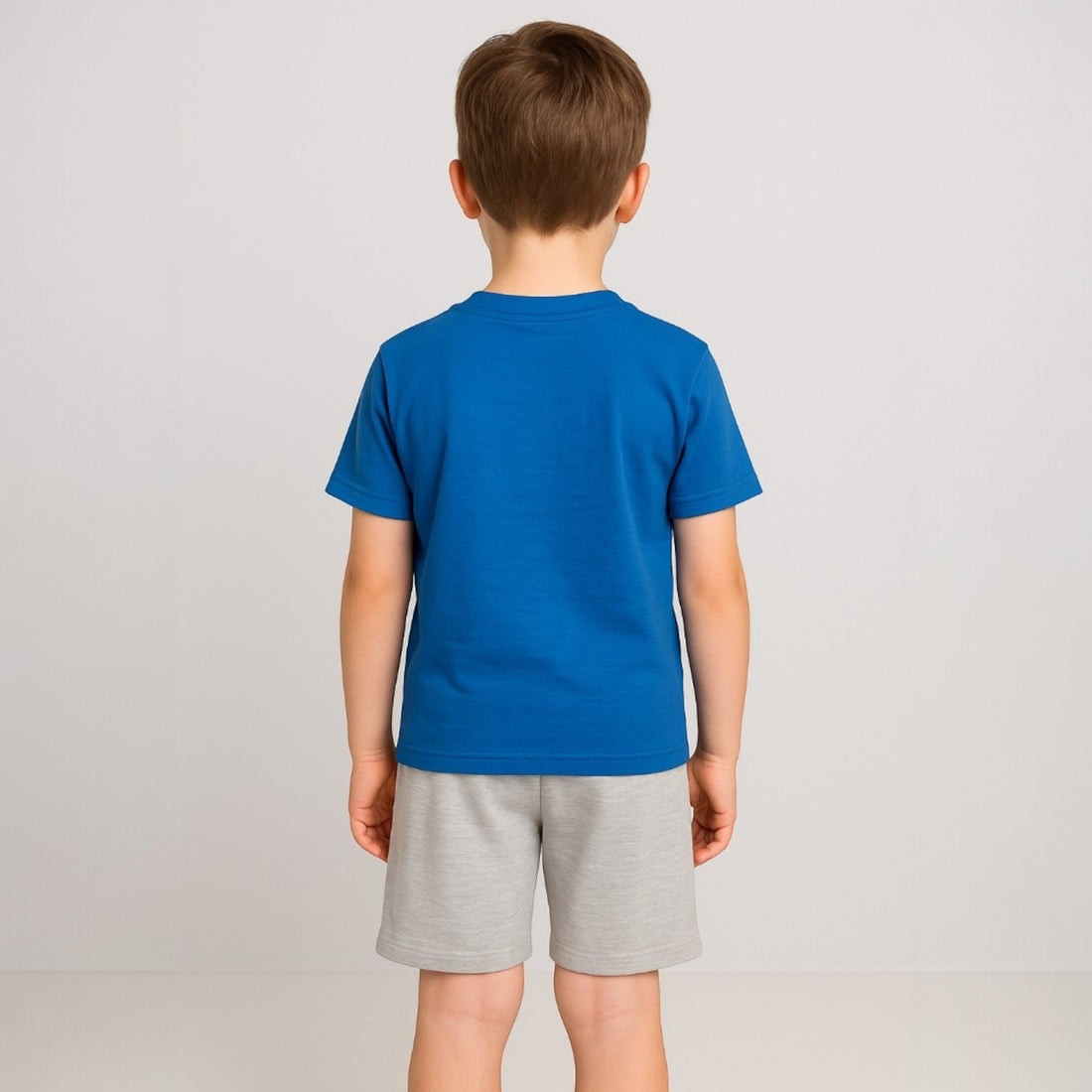 Boy's blue Ceo casual set with Dinosaurs shorts c-003-14525-35