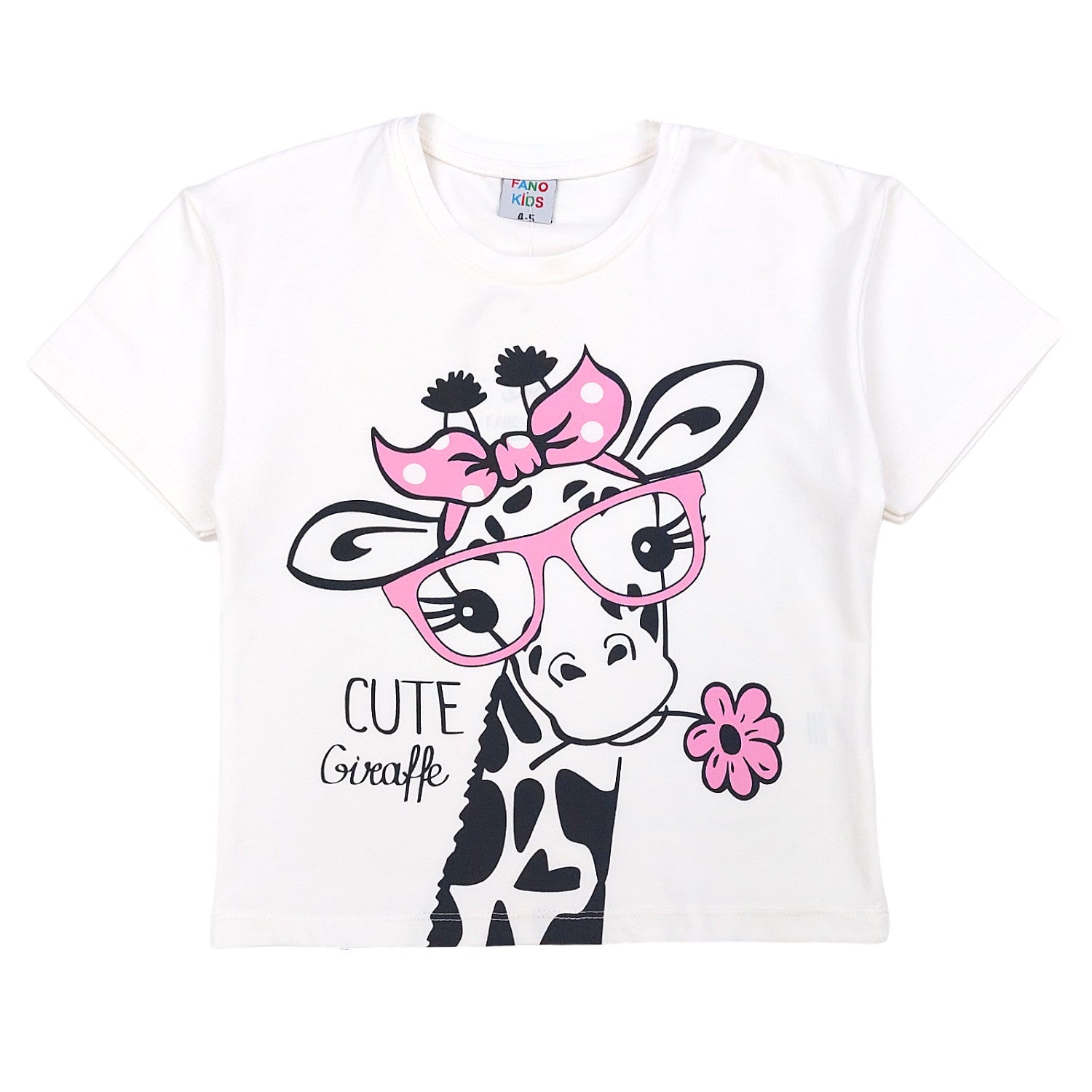 Komplet 2Cz. Bluzka Szorty Żyrafa dziewczynka róż 17250-14524 GKMOD -  - #tag1# - #tag2# - #tag3# - #tag4#