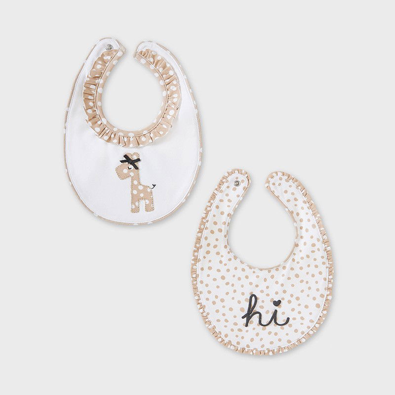 Komplet 2 śliniaczki dziewczęce Mayoral 9879-38 beżowy -  - #tag1# - #tag2# - #tag3# - #tag4#