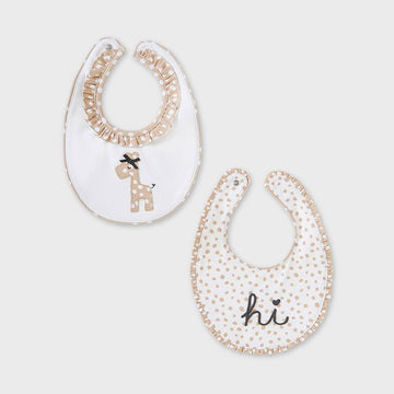 Komplet 2 śliniaczki dziewczęce Mayoral 9879-38 beżowy -  - #tag1# - #tag2# - #tag3# - #tag4#