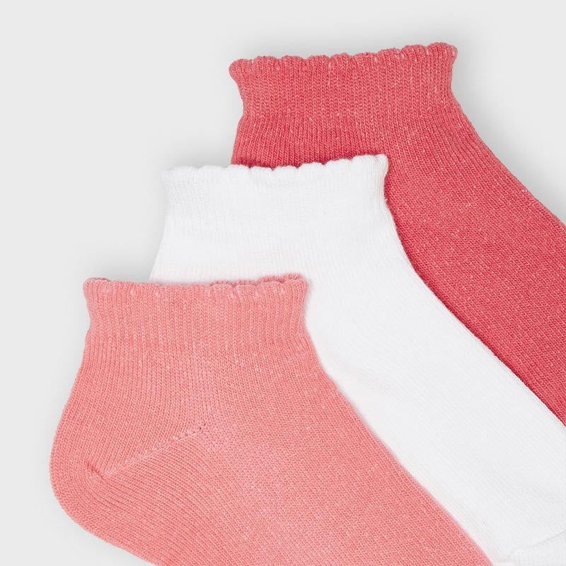 Komplet 3 pary skarpetek dziewczęcych Mayoral 10058-49 Koralowy -  - #tag1# - #tag2# - #tag3# - #tag4#