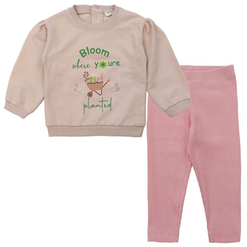 Komplet dziewczynka beż/róż 19188-161223  GKMOD -  - #tag1# - #tag2# - #tag3# - #tag4#