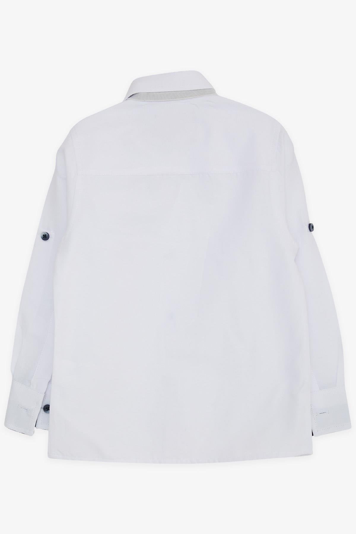 Koszula Elegancka Z Muchą chłopak biały 454-11223  GKMOC -  - #tag1# - #tag2# - #tag3# - #tag4#