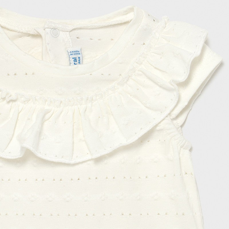 Koszulka z falbanką dziewczęca Mayoral 1086-74 Kremowy -  - #tag1# - #tag2# - #tag3# - #tag4#