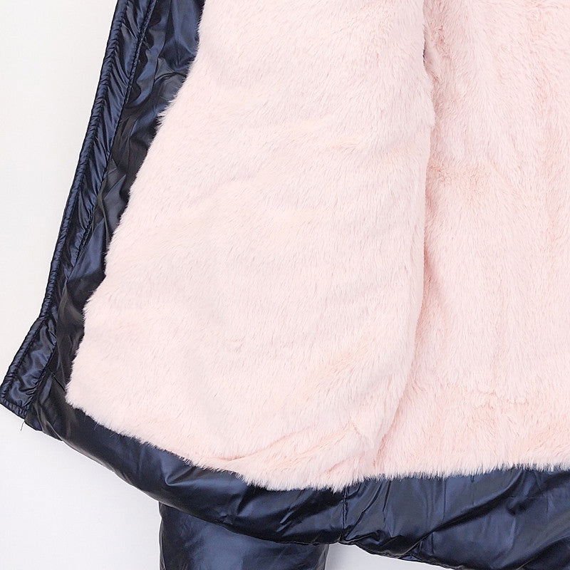 Kurtka Zimowa dziewczynka granat M-557-131123  GKMOD -  - #tag1# - #tag2# - #tag3# - #tag4#