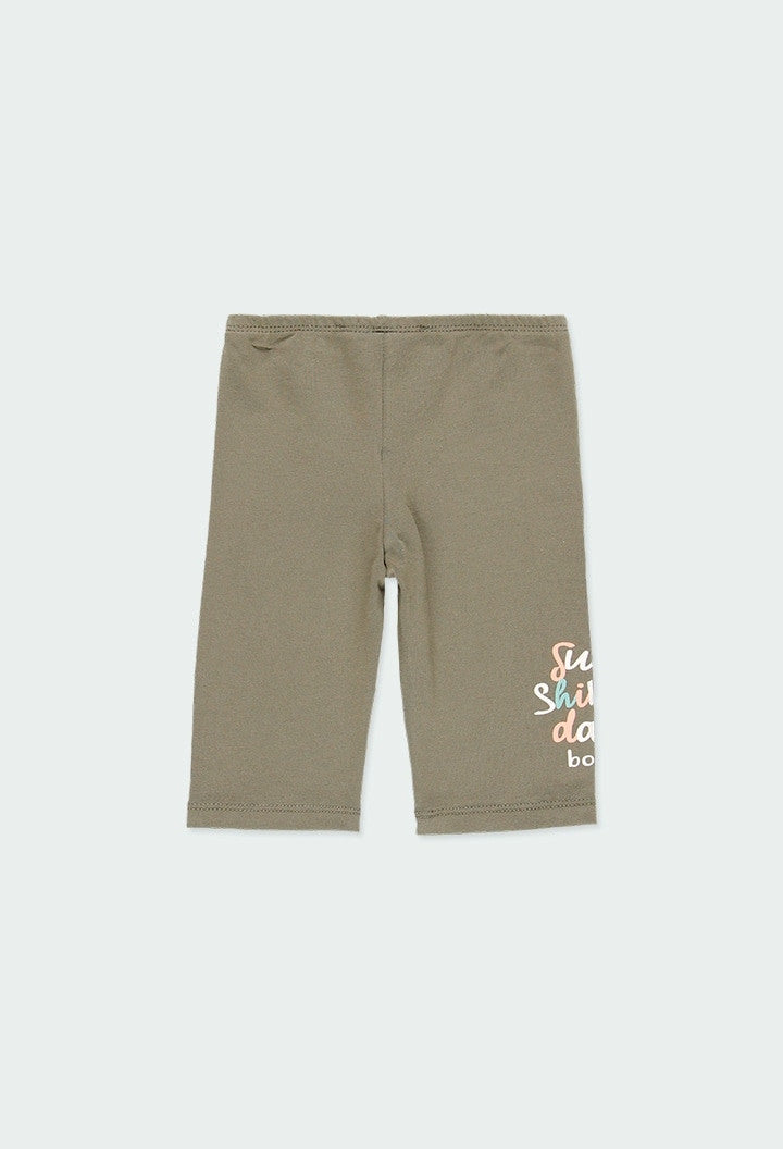 Leginsy 3/4 dla dziewczynki Baby Boboli 294038-4580 kolor khaki -  - #tag1# - #tag2# - #tag3# - #tag4#