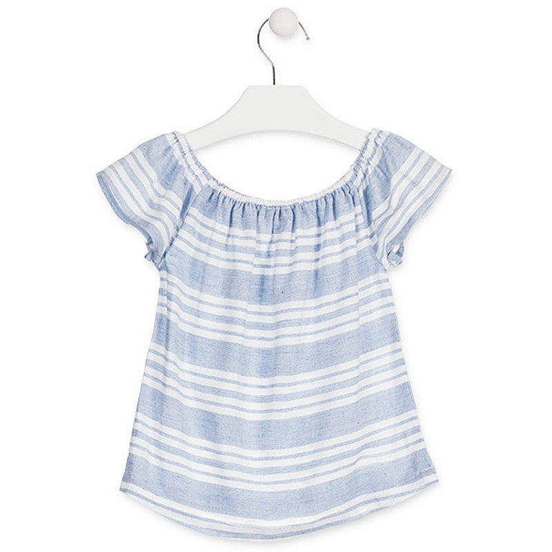 Losan Bluzka dziewczęca z krótkim rękawem niebieska 916-3791AA-709 -  - #tag1# - #tag2# - #tag3# - #tag4#