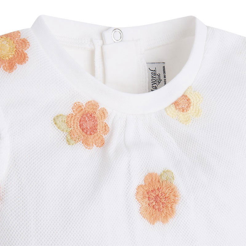 Mayoral 1046-78 Koszulka k/r tiul haft  kolor Kremowy -  - #tag1# - #tag2# - #tag3# - #tag4#