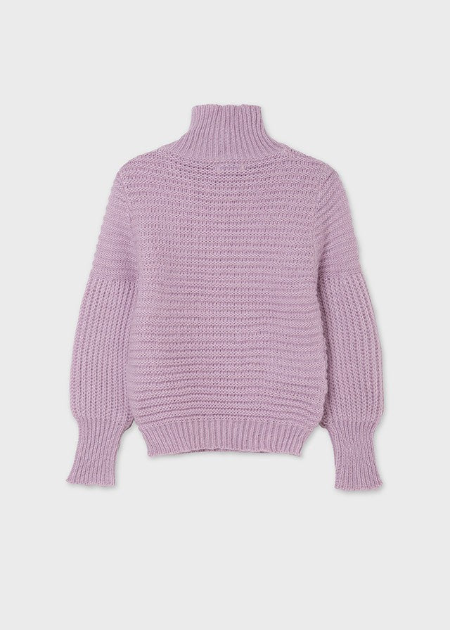 Mayoral 11-07350-086 Sweter z golfem 7350-86 kolor fioletowy -  - #tag1# - #tag2# - #tag3# - #tag4#