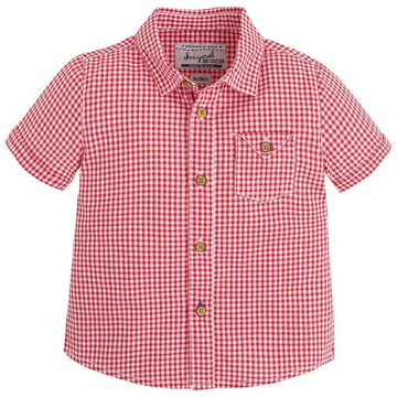 Mayoral 1156-95 Koszula krót.ręk.krata  kolor Czerwony -  - #tag1# - #tag2# - #tag3# - #tag4#