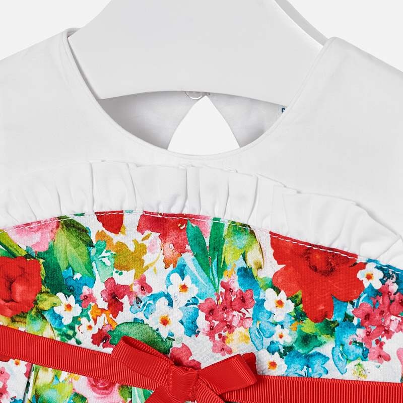 Mayoral 1911-49 Sukienka dziewczęca w kwiaty zielona -  - #tag1# - #tag2# - #tag3# - #tag4#