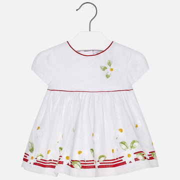 Mayoral 1925-51 Sukienka w kwiatki haft.  kolor Arbuzowy -  - #tag1# - #tag2# - #tag3# - #tag4#