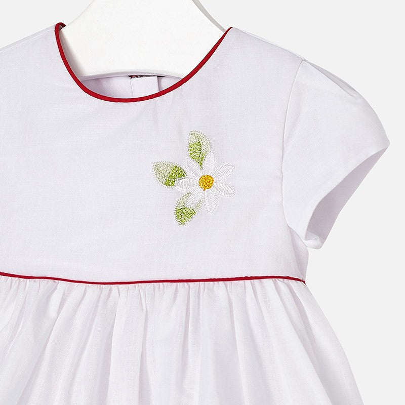 Mayoral 1925-51 Sukienka w kwiatki haft.  kolor Arbuzowy -  - #tag1# - #tag2# - #tag3# - #tag4#