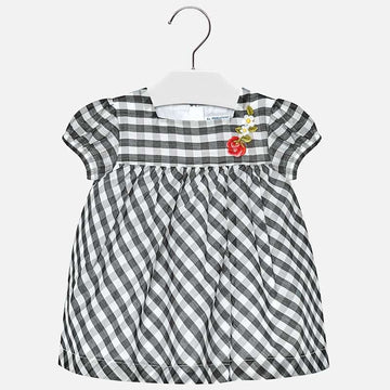 Mayoral 1935-25 Sukienka k/r w kratkę dla dziewczynki kolor  Czarny -  - #tag1# - #tag2# - #tag3# - #tag4#