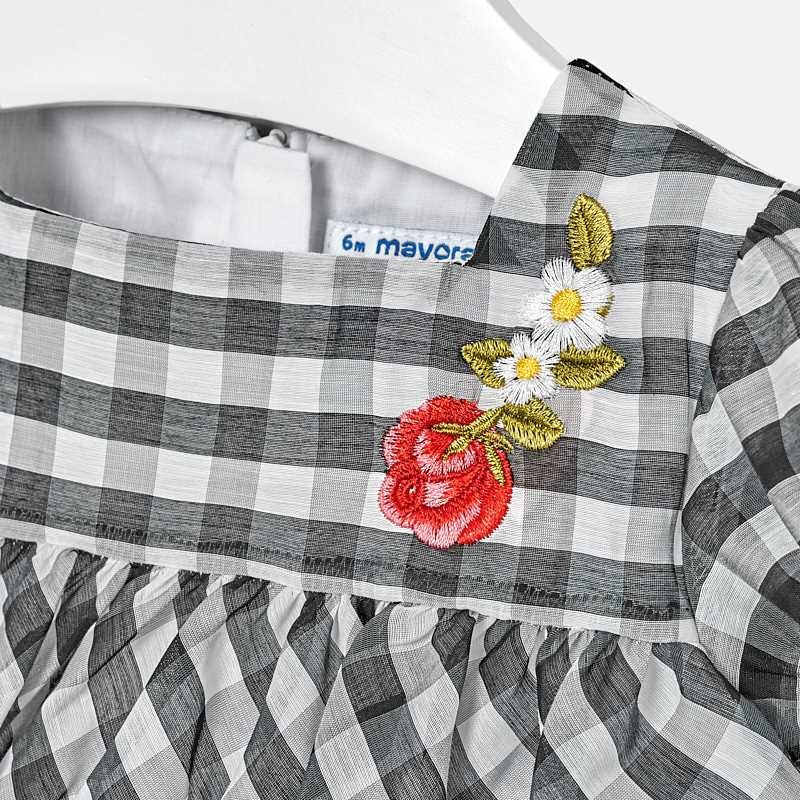 Mayoral 1935-25 Sukienka k/r w kratkę dla dziewczynki kolor  Czarny -  - #tag1# - #tag2# - #tag3# - #tag4#