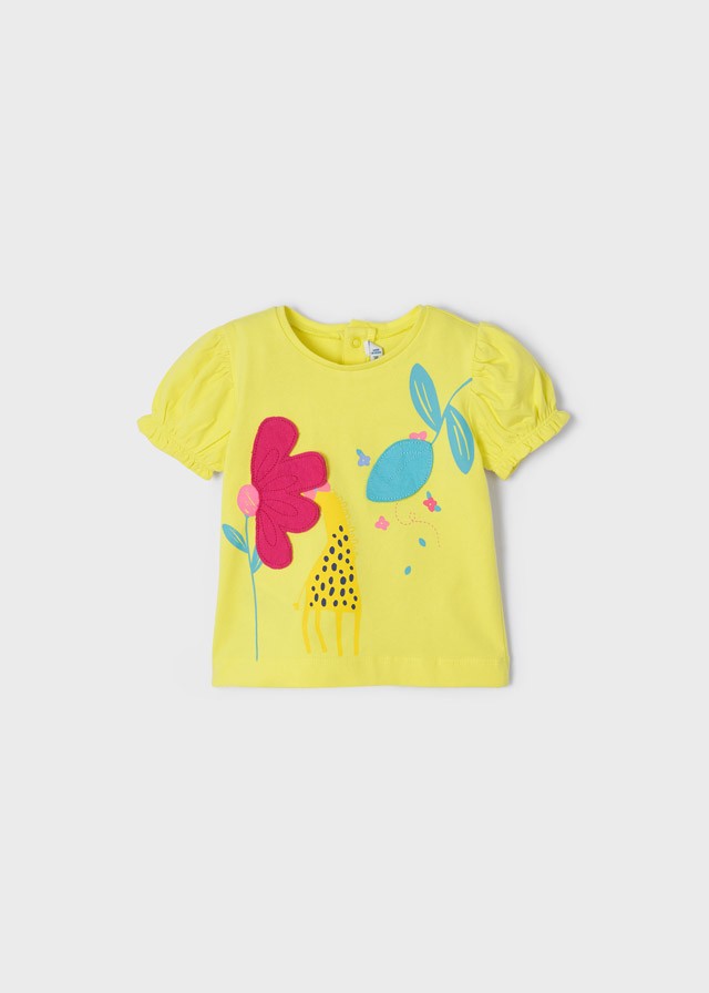 Mayoral 22-01028-076 Koszulka z krótkim rękawem dziewczynka 1028-76 cytrynowy -  - #tag1# - #tag2# - #tag3# - #tag4#