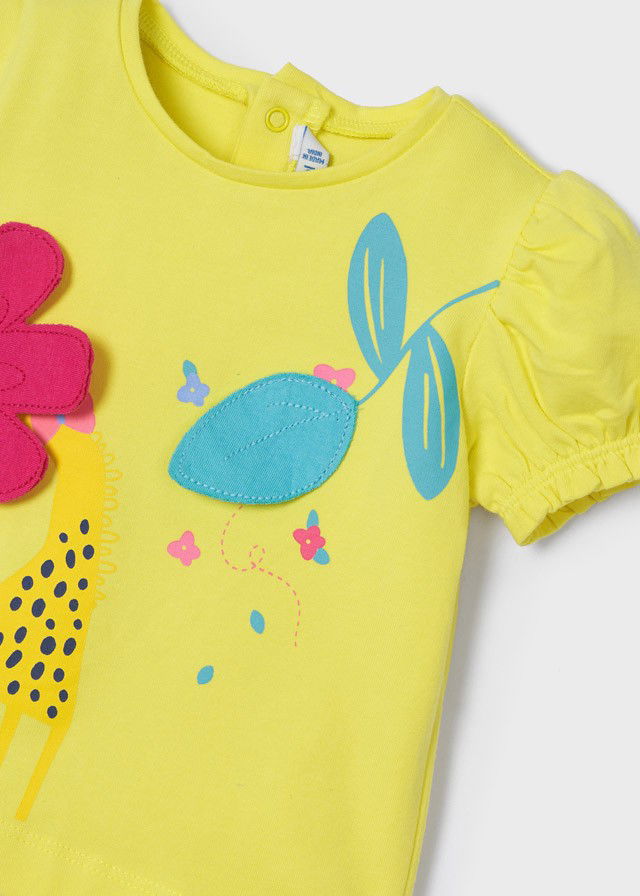 Mayoral 22-01028-076 Koszulka z krótkim rękawem dziewczynka 1028-76 cytrynowy -  - #tag1# - #tag2# - #tag3# - #tag4#