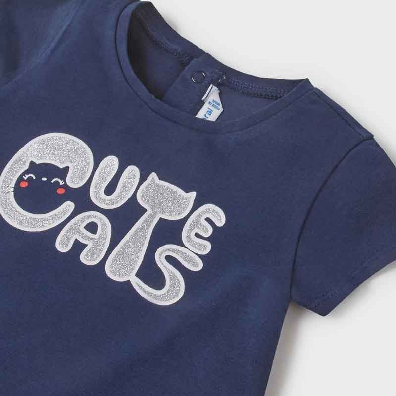 Mayoral 22-01033-052 Koszulka z krótkim rękawem dziewczynka 1033-52 atrament -  - #tag1# - #tag2# - #tag3# - #tag4#