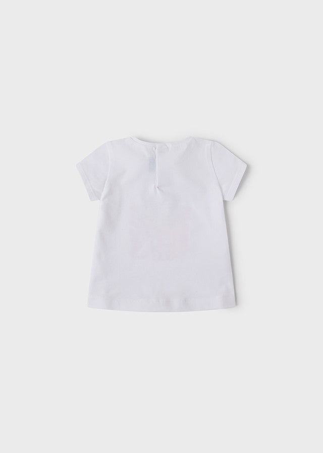 Mayoral 22-01033-055 Koszulka z krótkim rękawem dziewczynka 1033-55 biel/kamelia -  - #tag1# - #tag2# - #tag3# - #tag4#