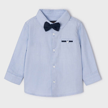 Mayoral 22-01117-096 Koszula z muszką chłopiec 1117-96 błękitny -  - #tag1# - #tag2# - #tag3# - #tag4#