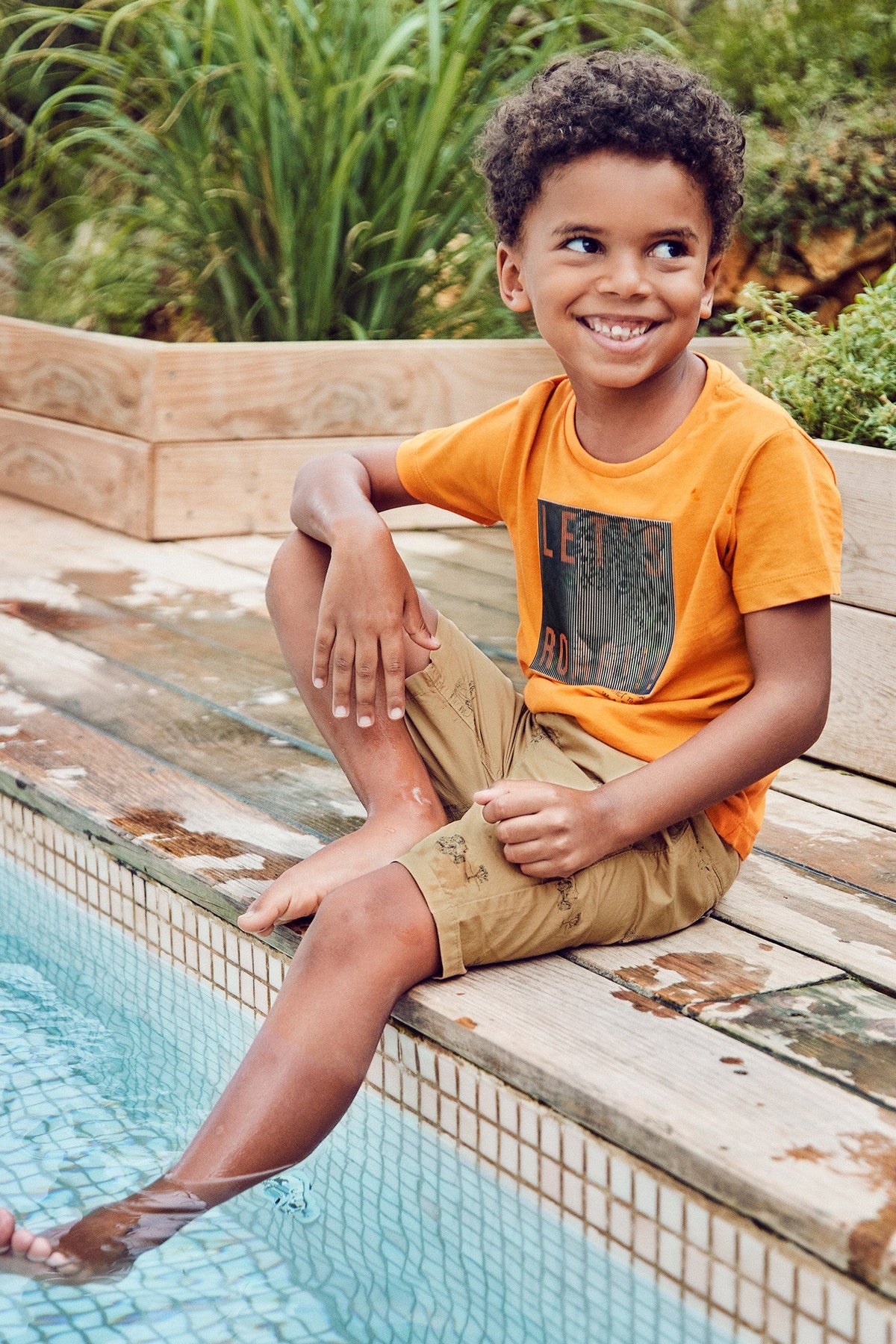 Mayoral 22-03263-041 Patterned Bermuda Shorts Boy 3263-41 Camel